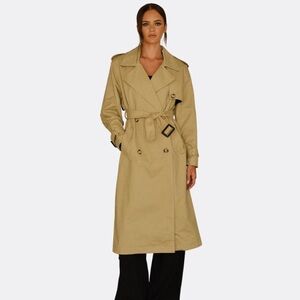 Aaron and Amber Classic Tan Trench Coat